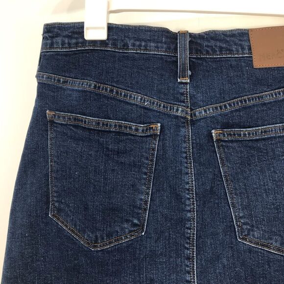 J. Crew Mercantile Blue Medium Wash Raw Hem Denim Mini Skirt - Picture 8 of 14
